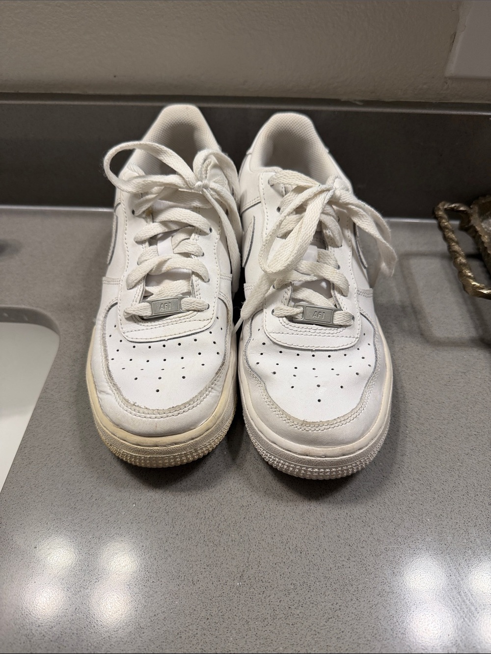 Nike White Kids Lace-Up Sneakers